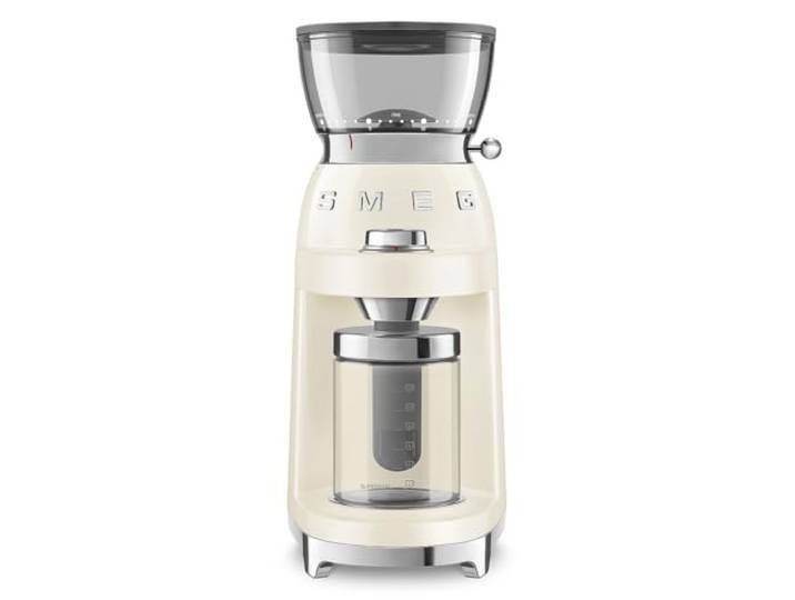 Smeg, Kaffeemühle CGF03CREU, 15 Mahlgrade, 240-g-Kaffeebohnenbehälter, einstellbare Mahlmenge, mit Antistatik-System, 150 W, Creme