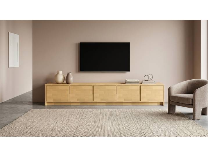 Commode basse sur mesure Pickawood Hêtre Naturel huilé