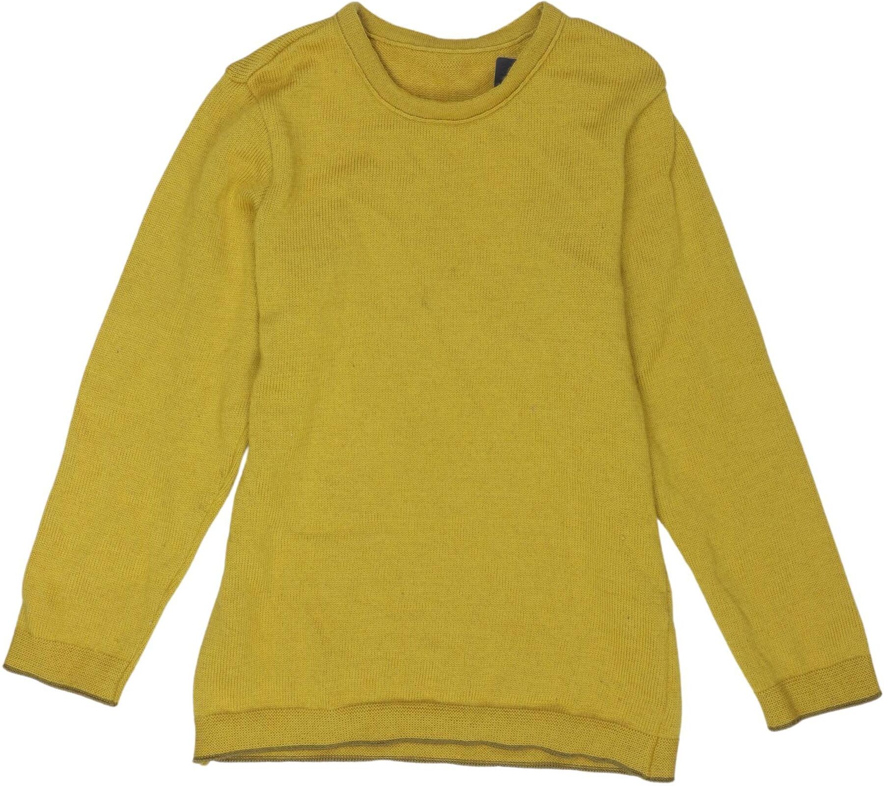 disana Mädchen Pullover, Gelb, Gr. EU 122, Schurwolle - Second Hand