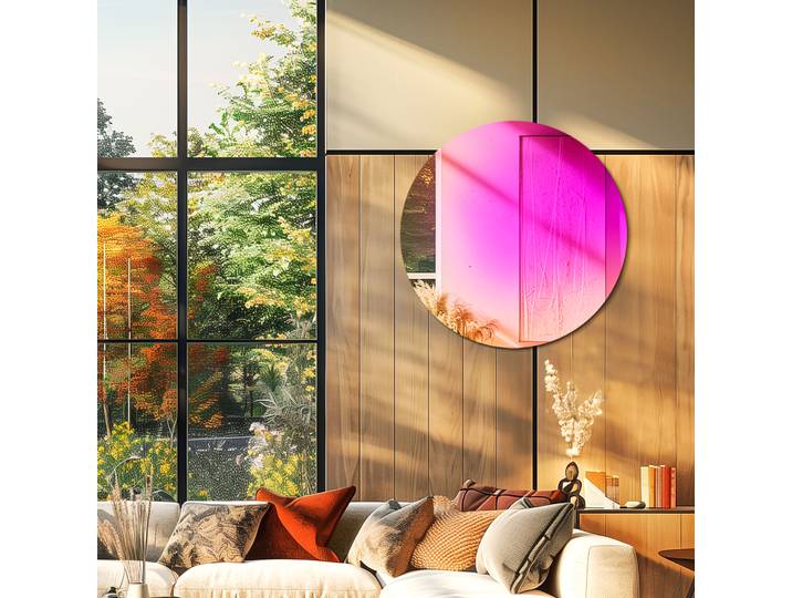 Miroir mural en dégradés colorés, 26 miroirs ronds teintés, art moderne, mur arc-en-ciel pour salon, salle à manger, décoration d'intérieur