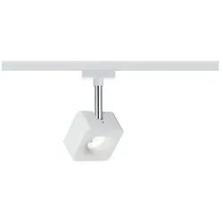 Paulmann 1-Phasen LED Schienenspot URAIL CUBE, 230V, 8W 2700K 770lm 65°, dimmbar, Weiß / Chrom PAUL-95511