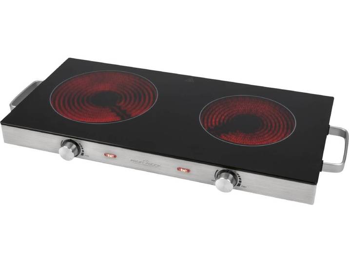 ProfiCook Doppelkochplatte Proficook PC-DKP 1211 Glaskeramik-Kochfeld mobil Inox
