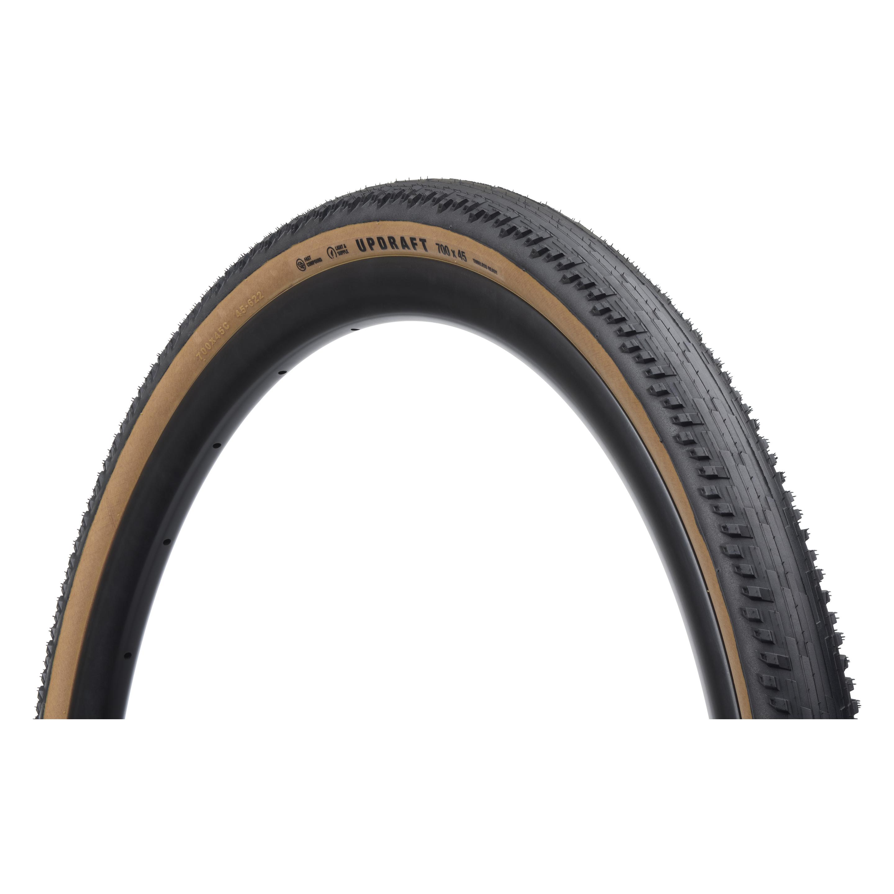 Teravail Updraft Light & Supple Faltreifen, 700x45C, 45-622, Fast Compound, Tubeless, tan (45-622) (57463635)