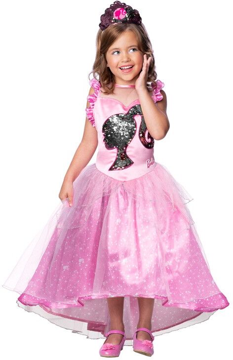 Déguisement luxe Barbie Princesse paillettes + tiare 3-4 ans - Rubies