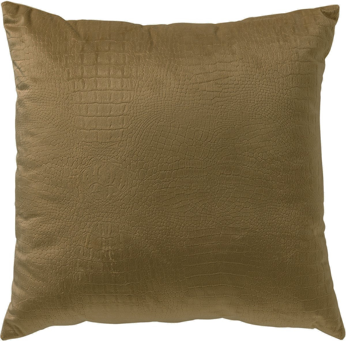 Dutch Decor CROCO sierkussen met krokoprint en binnenkussen - Military Olive groen - 40 x 40 cm