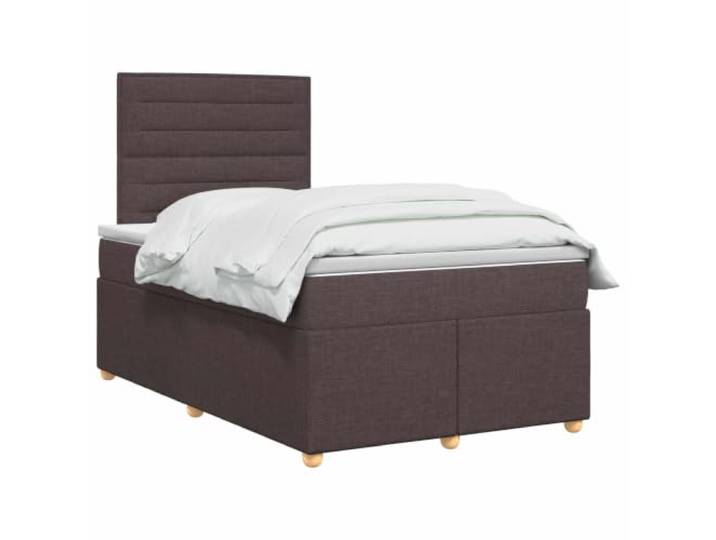 vidaXL Boxspringbett mit Matratze Dunkelbraun 120 x 200 cm Stoff Bietet perfekt ausgewogene Unterstützung, Anpassbar an deine Wunschhöhe, Praktische und energiesparende USB-Beleuchtung