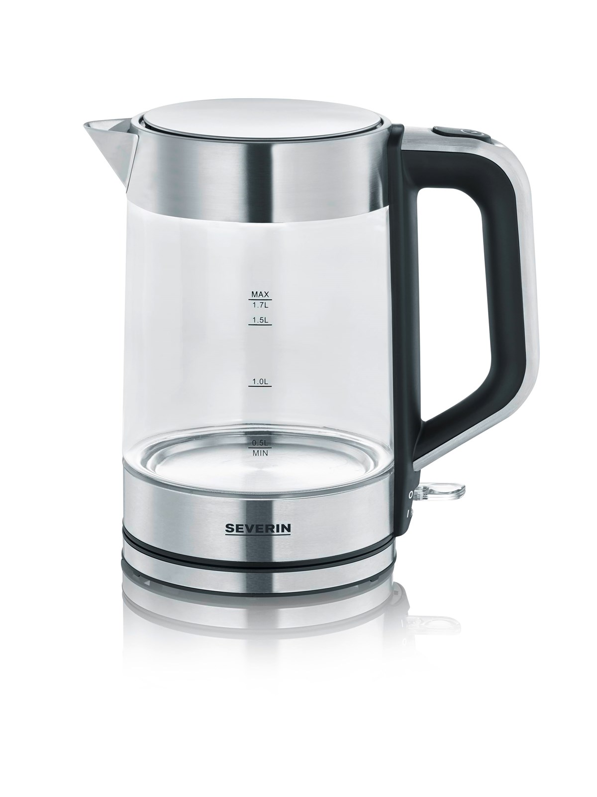 SEVERIN Wasserkocher WK 3420 - glass/brushed stainless steel/black - Glass/brushed stainless steel/black - 2200 W