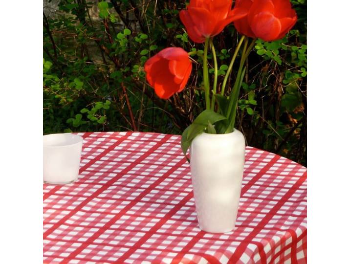 Nappe enduite rouge ronde diam 160 cm