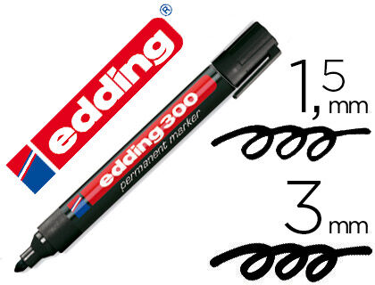Marcador Edding Marcador Permanente 300 Preto Ponta Redonda 1,5mm