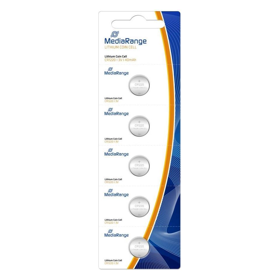 MediaRange Batterie Knopfzelle CR1220 MediaRang 3V 12 x 5 St?ck (5 Stk., CR1220, 40 mAh) (MRBAT134-12)