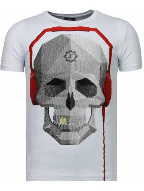 Local Fanatic Skull bring the beat rhinestone t-shirt