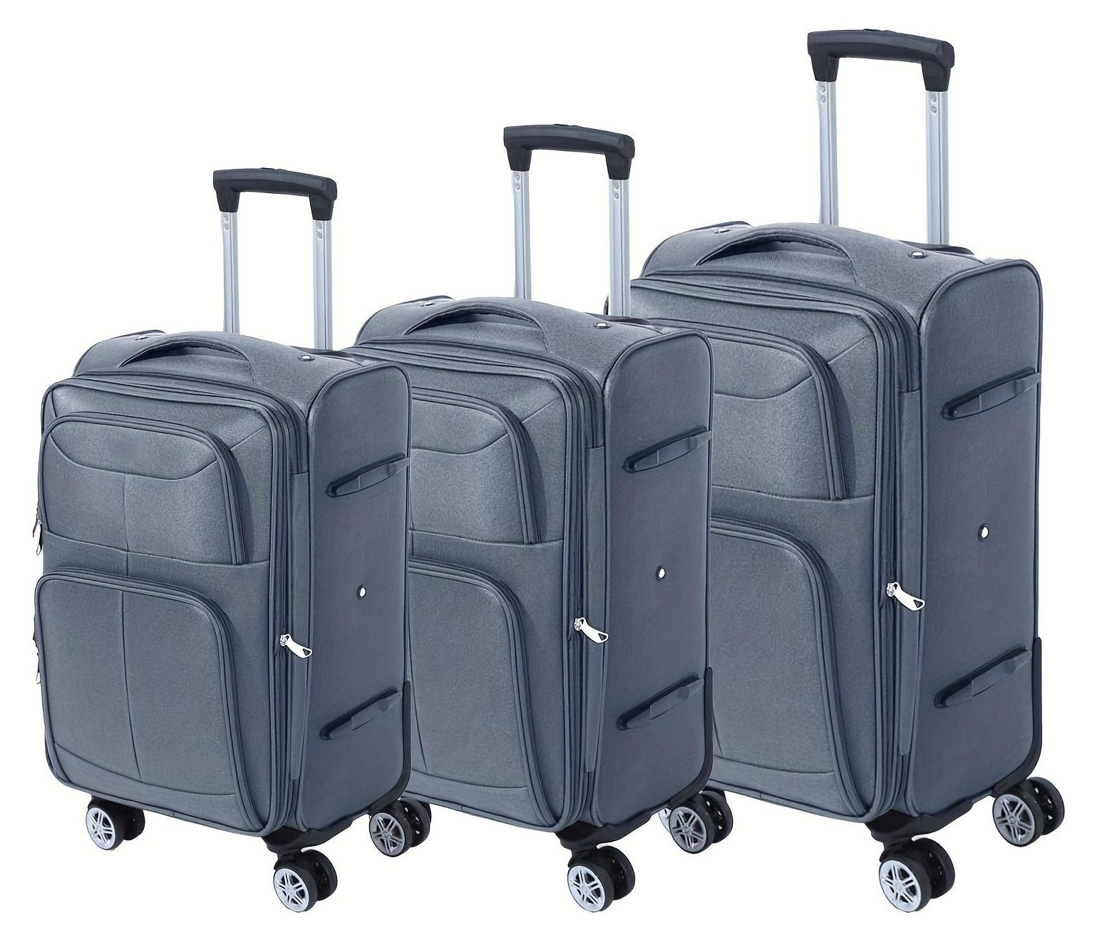 Koffer-Set - Reisekoffer - Trolley - Spinner - Handgepäck - Oxford-Stoff - 3-teilig, 20/24/28 Zoll - Kratzfest