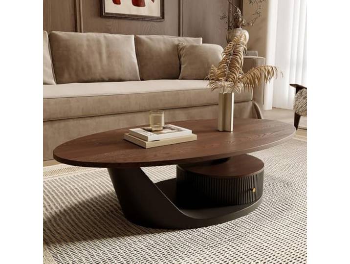 HLDJYLZS Couchtisch aus Massivholz, Wabi-Sabi Vintage Stil für Wohnzimmer Massivholz, Wabi-Sabi Stil, Vintage Design, Französischer Stil, Bauhaus Stil, Kleine Räume, Wohnzimmer