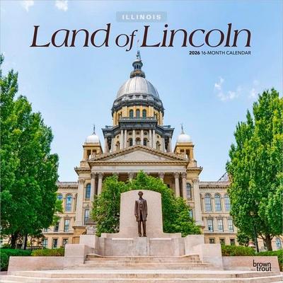 Land of Lincoln Illinois Places 2026 12 X 24 Inch (Hanging) Monthly Square Wall Calendar Plastic-Free