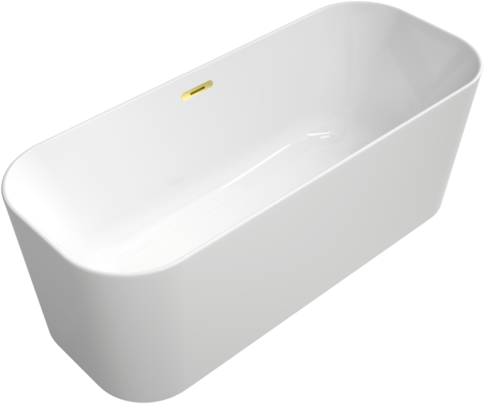 Villeroy und Boch Villeroy & Boch Finion freistehende Badewanne 177FIN7N300V401 170x70cm, Wasserzulauf, weiß, gold