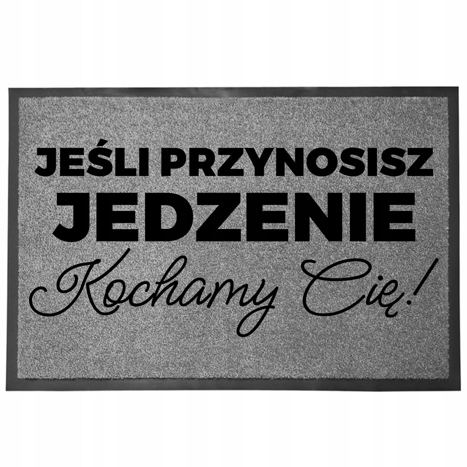 Grijze antislip deurmat met grappige tekst, 40 x 60 cm