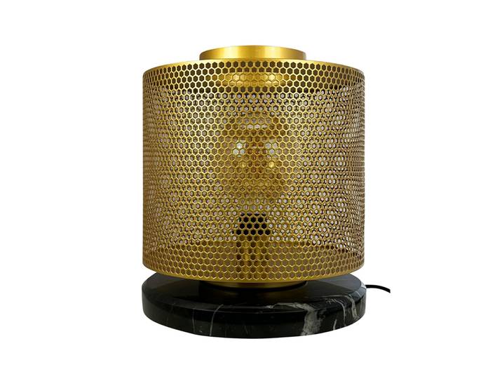 Nantes Tischleuchte, Messing/Marmor, Ø 30 cm - Dyberg Larsen - Wohnzimmer - Skandinavisch - Einflammig