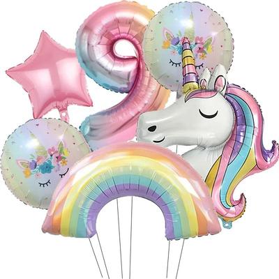 32 Inch Rainbow Unicorn Gradient Number Balloon number 9