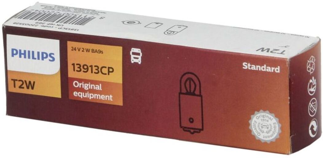Glühlampe PHILIPS Standard T2W 2W 24V, 10 Stück