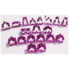 Hans im Glück Carcassonne - Meeple - 19er-Set (komplettes Spielfiguren-Set) - TRANSPARENT Lila 293412
