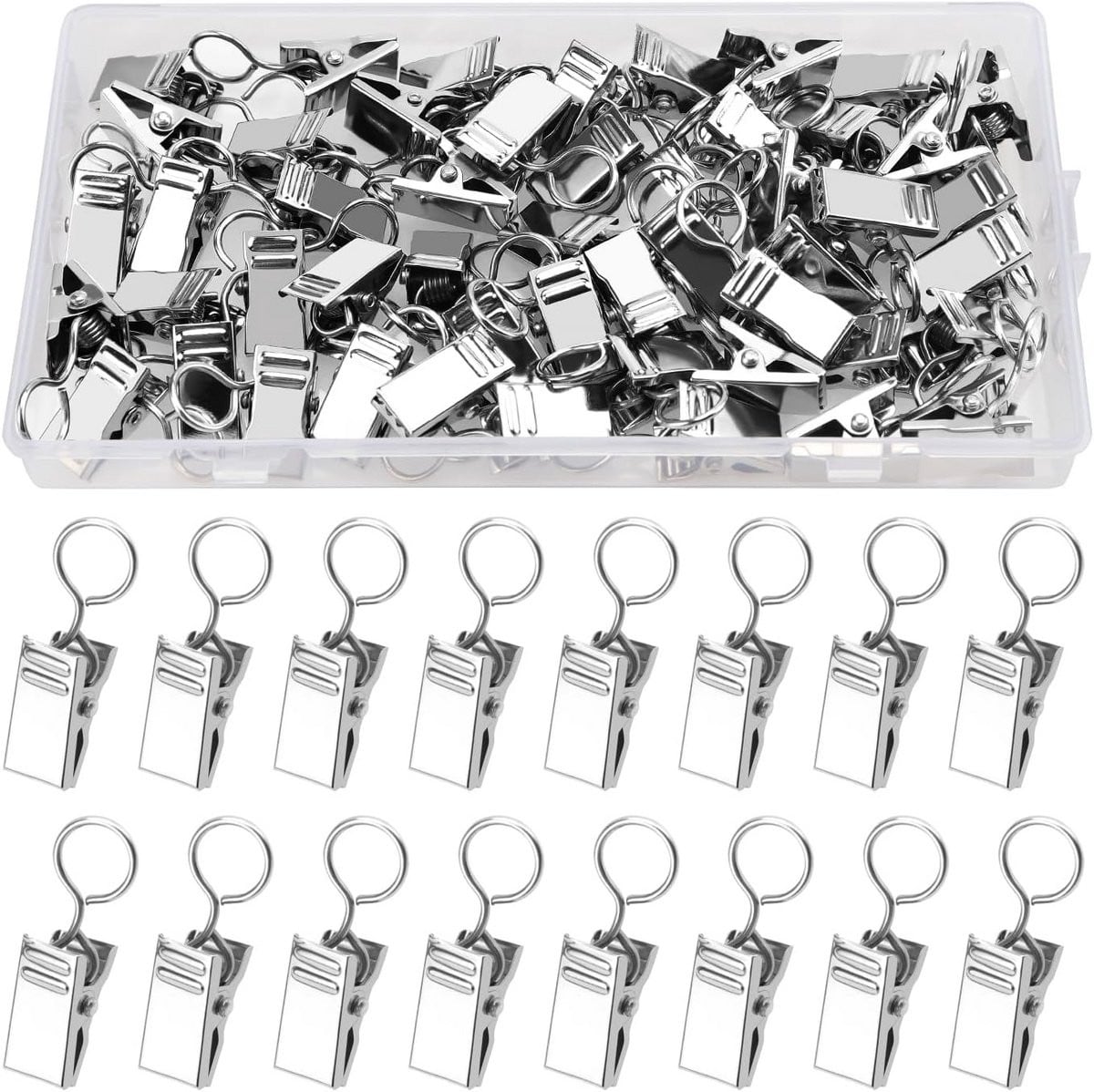 50 Stuks Metalen Gordijnclips Ophanghaken voor Slaapkamer en Badkamer