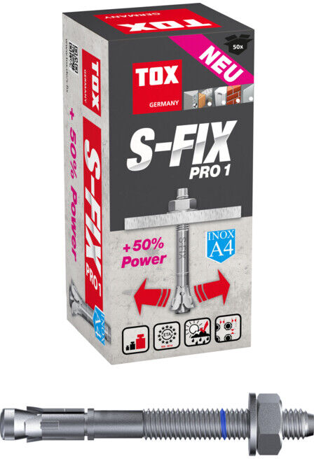 TOX Cheville à expansion S-Fix Pro 1 A4 M10x90/10 mm (4049563018110)