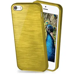 moex Brushed Case für iPhone 5 – Silikon Handyhülle, Backcover in Aluminium Optik