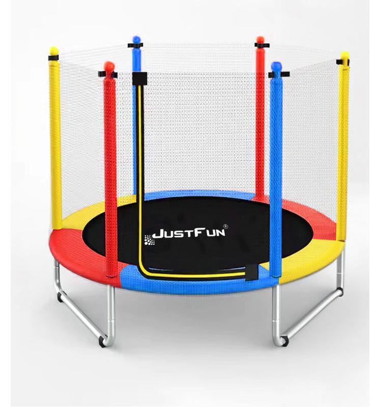 Mehrfarbiger Trampolin, 152 cm Durchmesser, mit Sicherheitsnetz und Stahlrahmen - Spielgerät