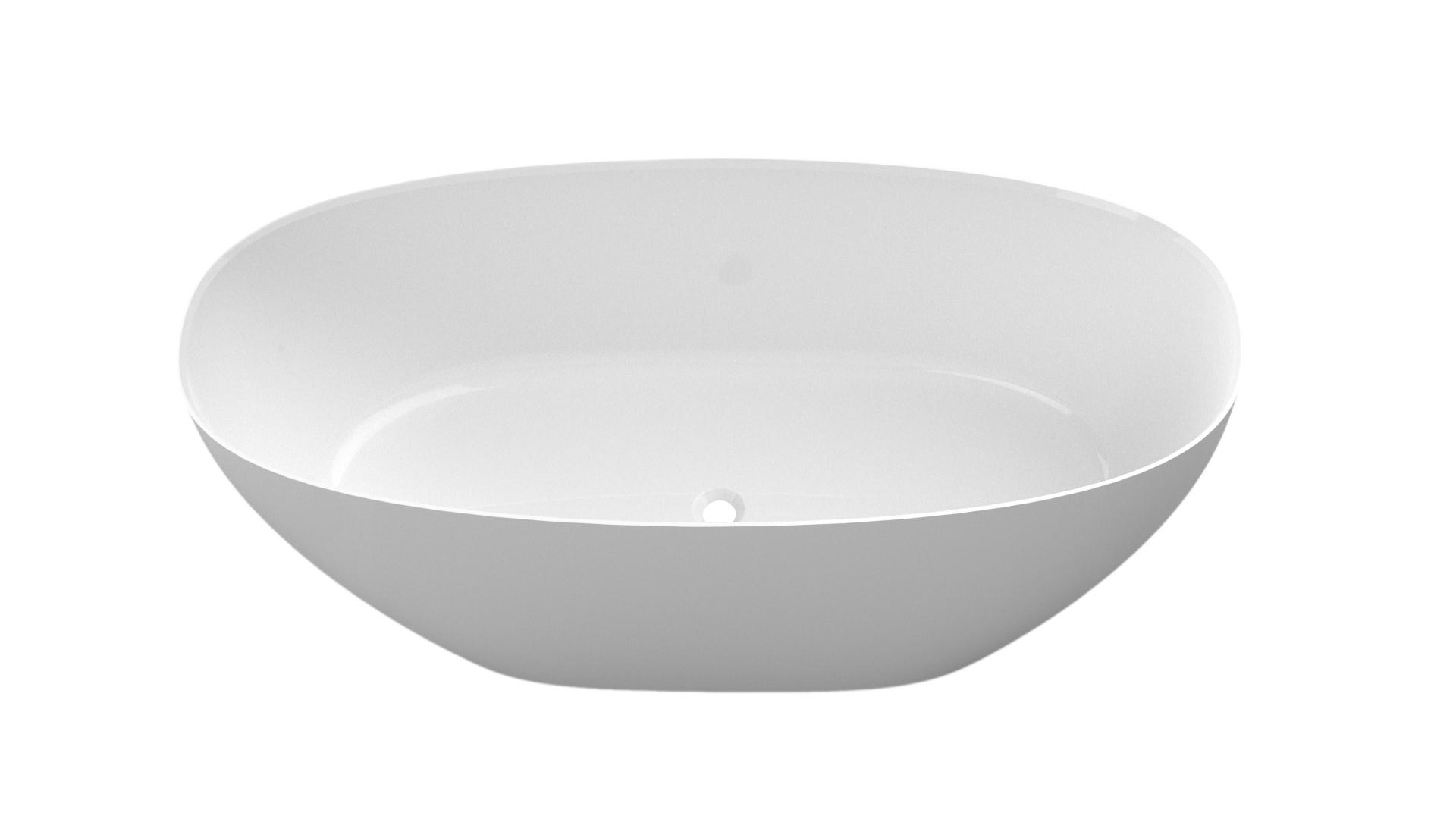 Freistehende Badewanne Nordic 160 cm, oval, weiß, Mineralverbundstoff, Ideal.X