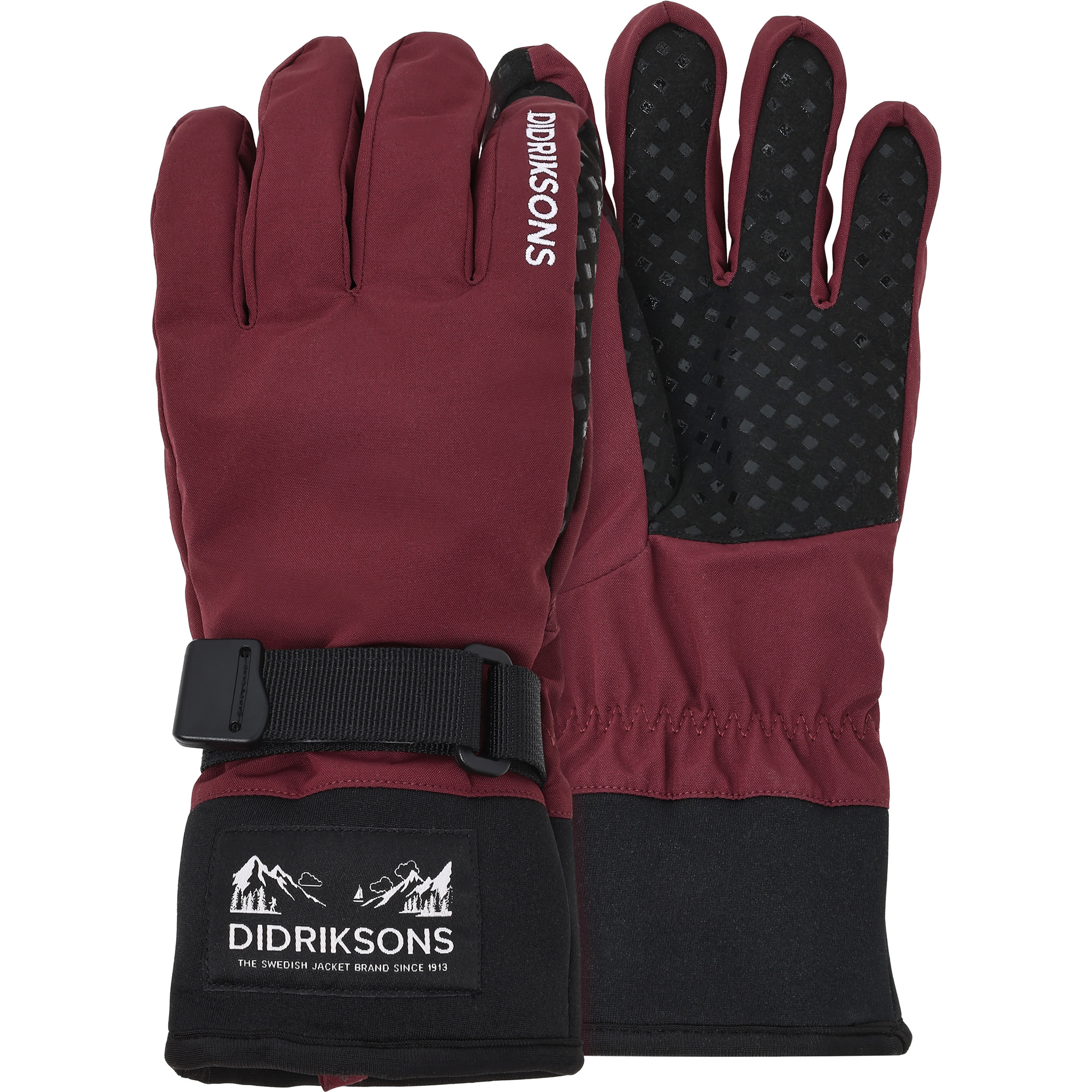 Didriksons Lovas Five 2 Kinder Fingerhandschuhe rot Größe S Lifestyle | Rodeln | Skifahren | Schneeschuhwandern Isolierend Wasserabweisend