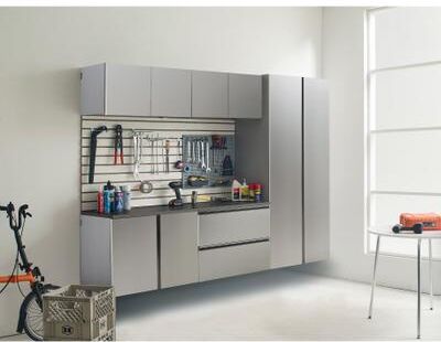 Garage TECH Nova Series 96 in. W x 72 in. H x 20 in. D Metallic Grey Garage Cabinet Set B (6-Piece)