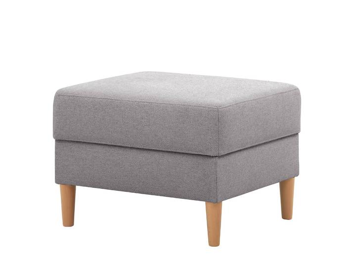 Polsterhocker Kaavi I 66 x 45 x 56cm Grau/Lichtgrau Webstoff Deran: Hellgrau