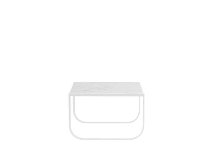 Asplund Table basse Tati Square blanc marbre, support blanc