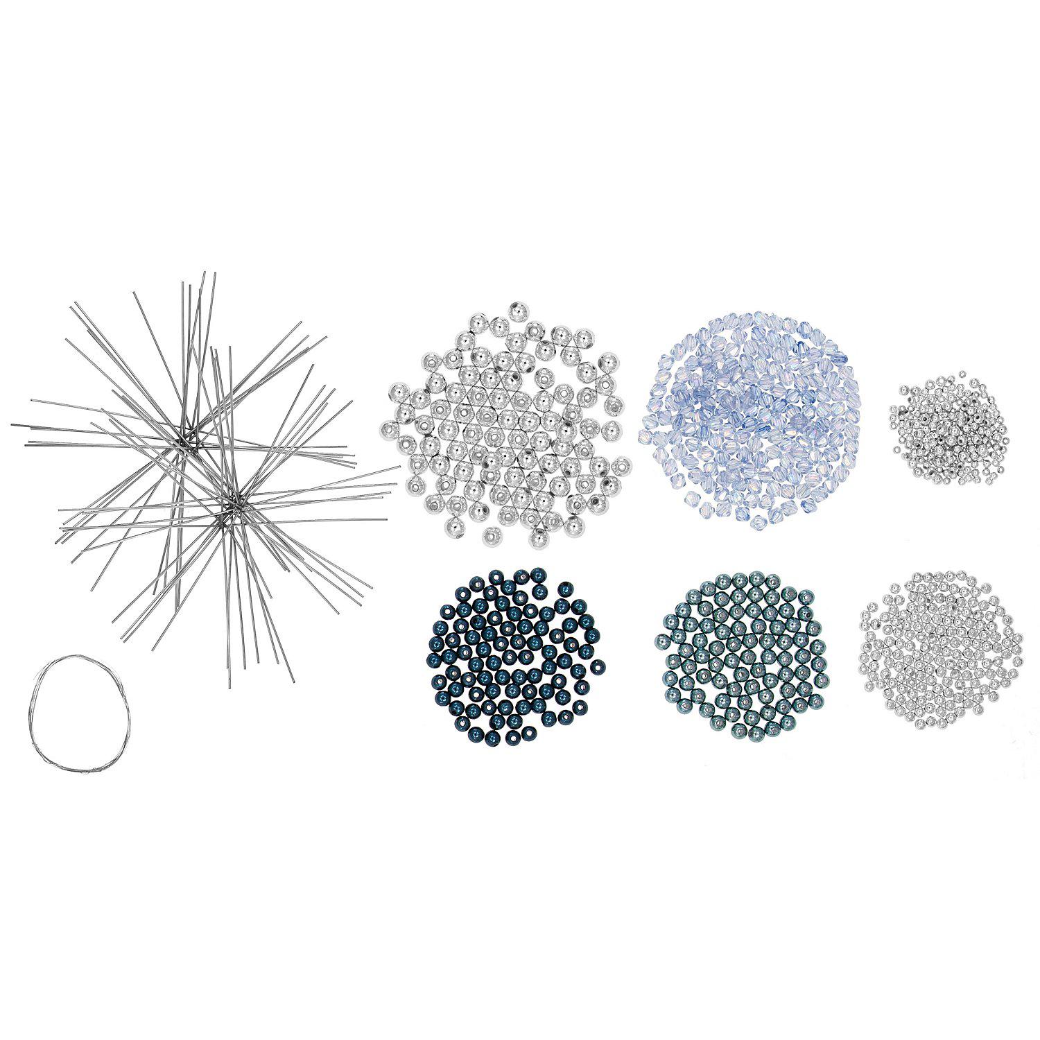 Drahtsterne-Set, blau-silber, 10 Stück