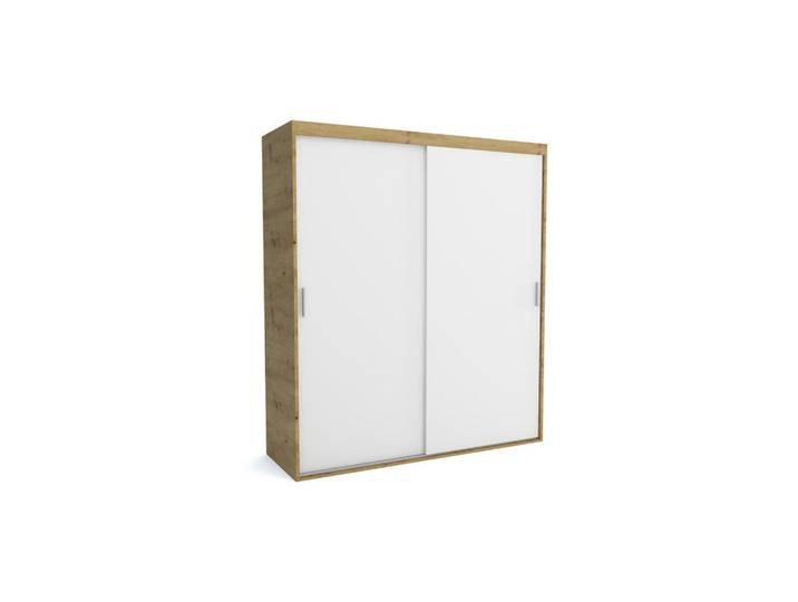 Furnlux Kleiderschrank MAT A Weiß 130x60x205 cm, 130x205x60 cm, Schlafzimmer, Kleiderschränke