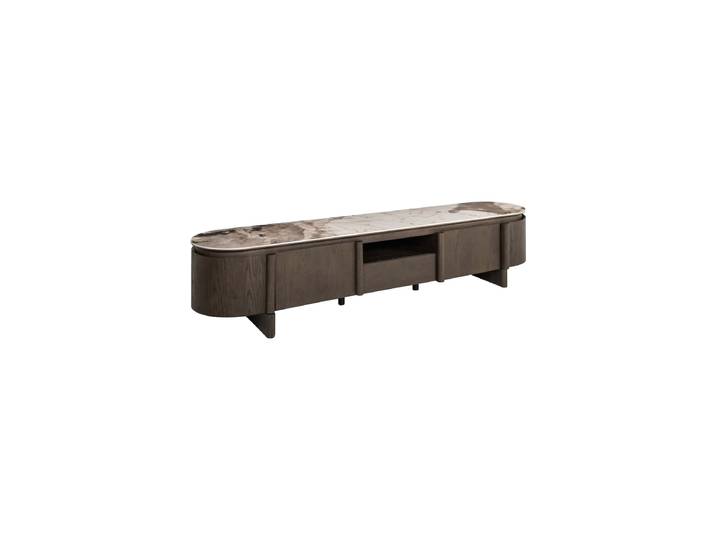 Grosses Design Lowboard „Langford“ mit Keramikplatte Braun Richmond Interiors