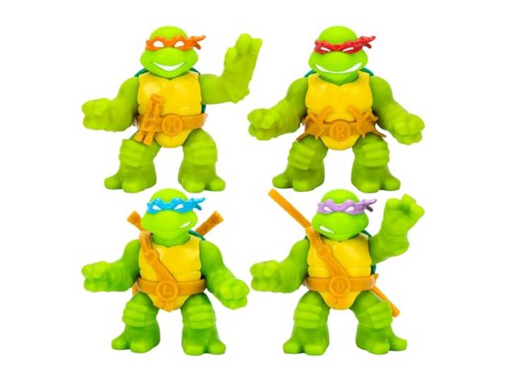 Heroes of GOO JIT Zu Teenage Mutant Ninja Turtles 4 Stück Super Oozy Figuren Donatello, Michelangelo, Leonardo und Raphael Classic mit verschiedenen Farbmutationen