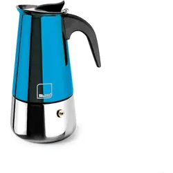 IBILI - Mocha Blue Espressokocher, 4 Tassen, 185 ml, Edelstahl, Geeignet für Induktion