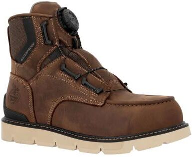 "Georgia Boot Carbon-Flex Wedge 6"" Carbon Toe Work Boot - Mens 14 Brown Boot W"