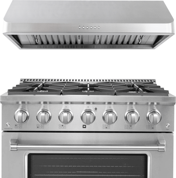 Proline Range Hoods "Proline 36"" Dual Fuel Range + Hood Bundle   Save 10%"