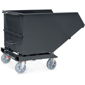 Fetra Kippbehälter Muldenkipper 4704, für Stapler, 0,8 m³, anthrazit, 800 kg, mit Rollen