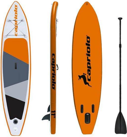 Aufblasbares Allround Paddelboard Orange inkl. verstellbarem Paddel & Rucksack