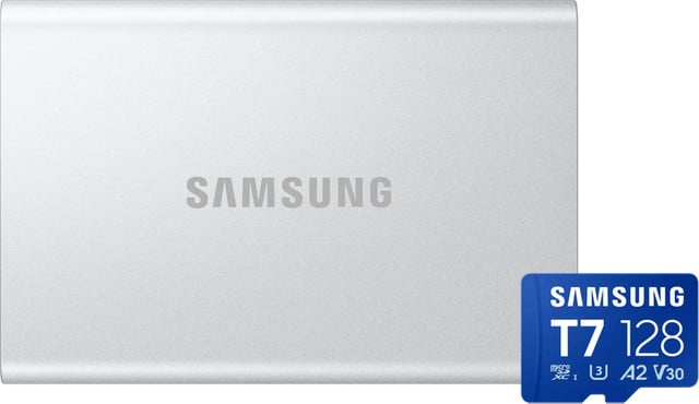 Samsung T7 Portable SSD 2TB en Samsung MicroSDXC T7 128GB Set