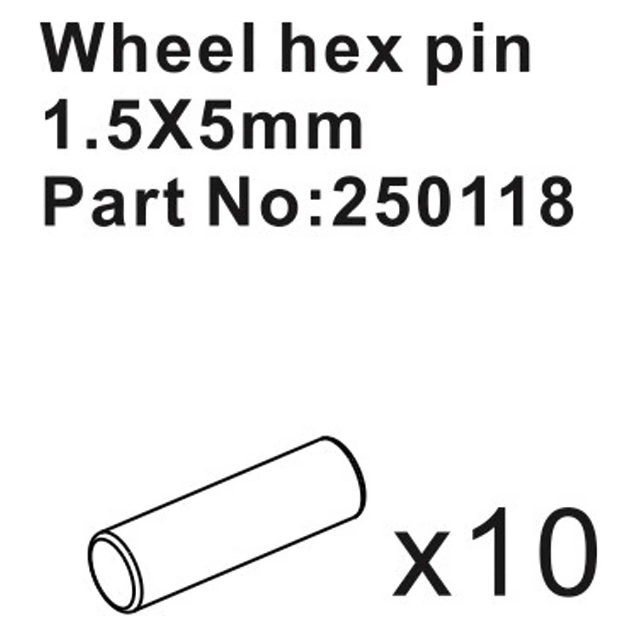 Hobby Plus RC Wheel Hex Pins 1.5*5mm (10) (HBP250118)