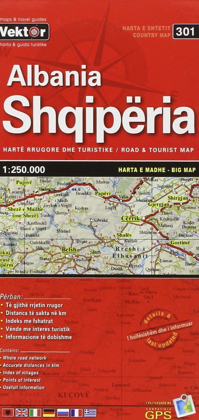 Carte routière n° 301 - Albanie   Vektor