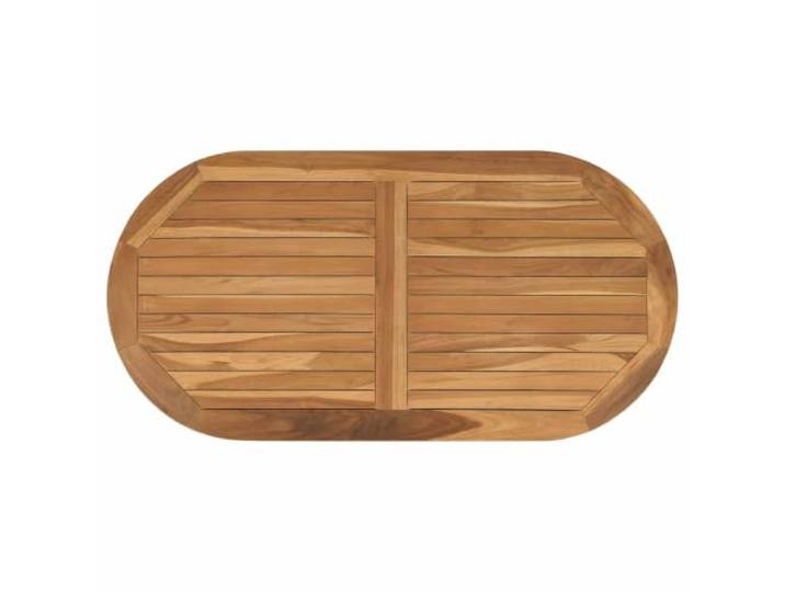 fsahslih Tischplatte Oval 110x55x2,5 cm Massivholz Teak Natur Vielseitige Holzplatte mit wasserbasierter Lackierung für Küche, Essbereich und geschützte Außenbereiche geeignet.