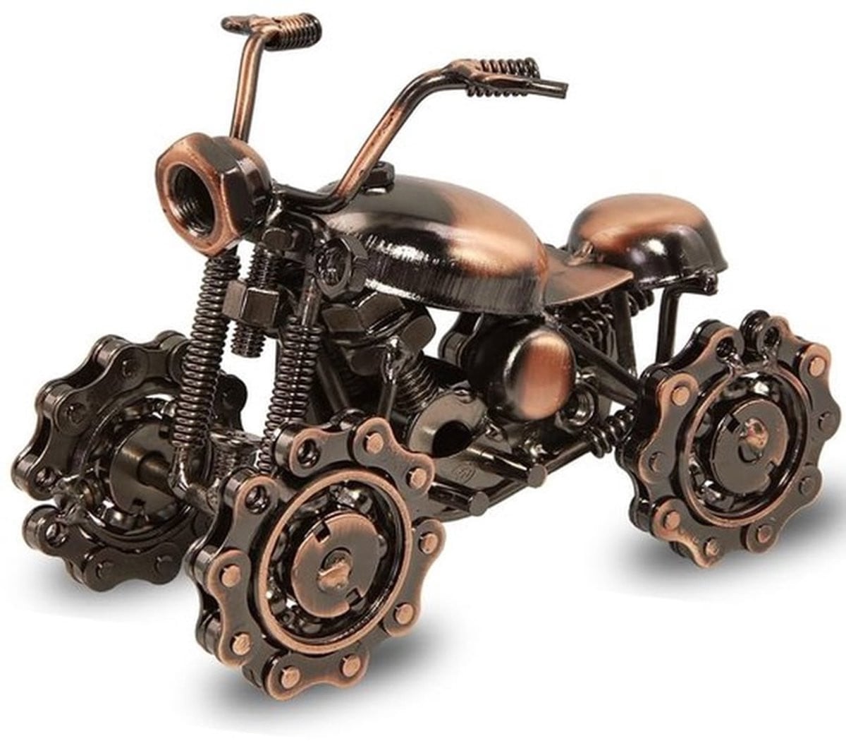 Retro Motorfiets Metalen Beeldje - Gedetailleerd ATV Ornament voor Decoratie