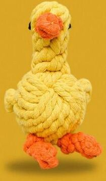 Uplift Essentials Hand Woven Cotton Rope Toy Durable Dental Health Chew For Small & Medium Dogs little Duck