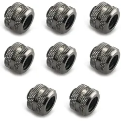 XSPC Anschluss G1/4" auf 14mm Hardtube, schwarz chrome - 8 Stück, Wasserkühlung Anschluss, Schwarz