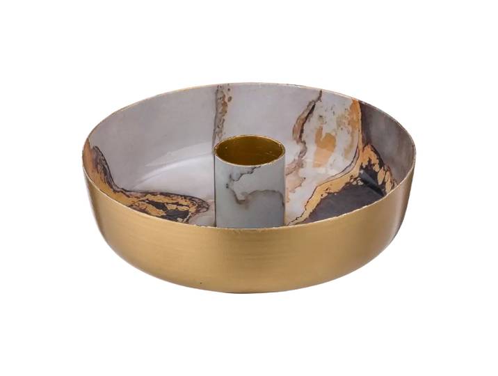 Kerzenständer Bergen, Johann Jakob, weiss/crème/taupe, Metall